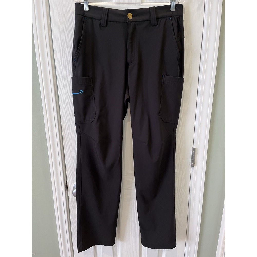 Amazon Pants Mens Medium 32-34 Black Luly Yang Cargo Workwear Uniform 33" Inseam
